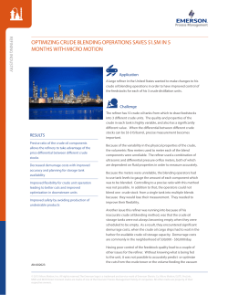 Optimizing Crude Blending Operations Saves $1.5M in 5 Months