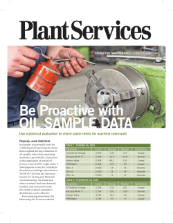 Be proactive with oil sample data