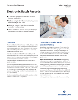 Electronic Batch Records