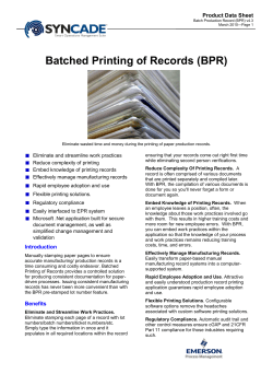Batch Production Records