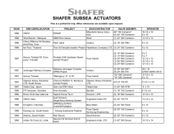 Subsea Rotary Vane Users List