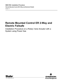 MOD R30 - Remote Mounted ER 2-Way and Electric Failsafe Control Installation