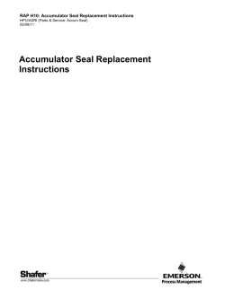 RAP H10 - Accumulator Seal Replacement Instructions