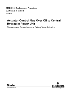 MOD H10 - Gas Over Oil to Central Hydraulic Power RV Control Replacement