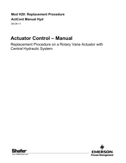 MOD H20 - Manual RV Control for CHS Replacement