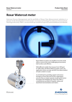 Roxar Watercut meter Data Sheet