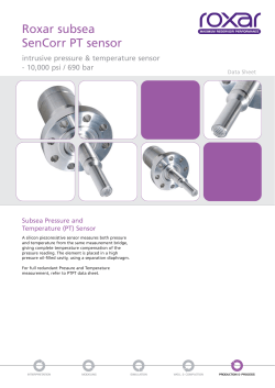 Roxar subsea SenCorr sensor PT 10K Data Sheet