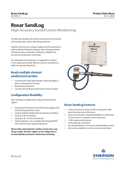 Roxar SandLog Data Sheet