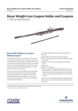 Roxar Retractable Weight Loss Coupons Holders Data Sheet