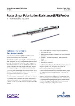Roxar Retractable LPR Probes Data Sheet