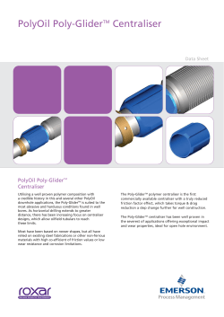 Roxar Poly-Glider Centraliser TDS Data Sheet