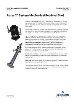 Roxar Mechanical Retrieval tool Data Sheet