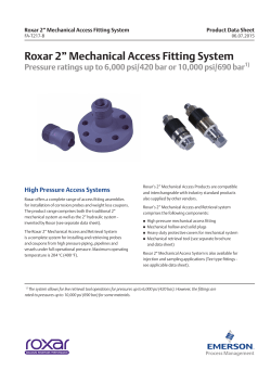 Roxar Mechanical Access Fitting System Data Sheet