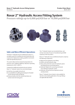 Roxar Hydraulic Access Fitting System Data Sheet
