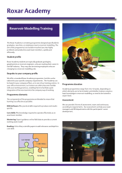 Roxar Academy Data Sheet