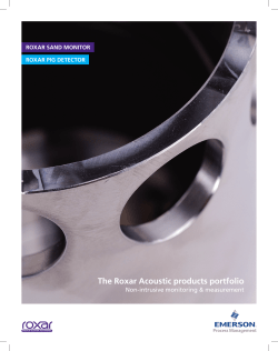 Roxar Sand Monitor - Pig Detector Brochure