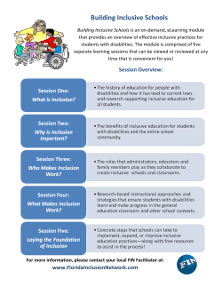 Building Inclusive SchoolsSessionDesc. Flyer