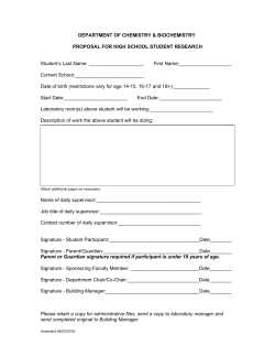 CBC Form - Proposal for High School Student Research
