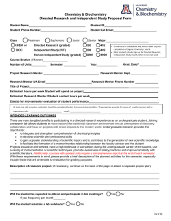 Directed Research/Independent Study Form