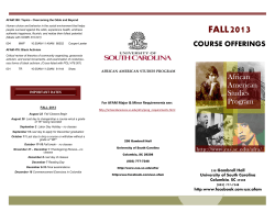 AFAM Course Offering Booklet, Fall