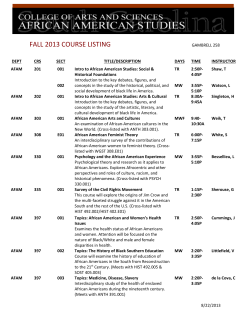 Fall Course Listings