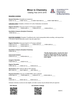CHEM Minor Requirements