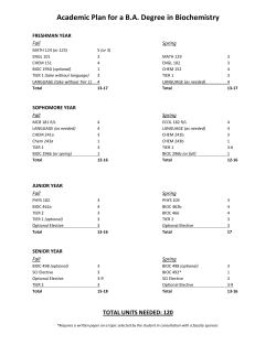 BA BIOC - four year plan