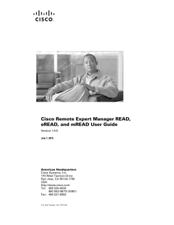 Cisco Remote Expert Manager 1.9.5 READ, eREAD, and mREAD User Guide