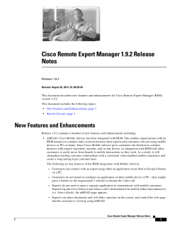 Cisco Remote Expert Manager 1.9.2 Release Notes