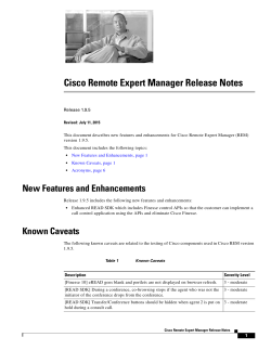 Cisco Remote Expert Manager 1.9.5 Release Notes