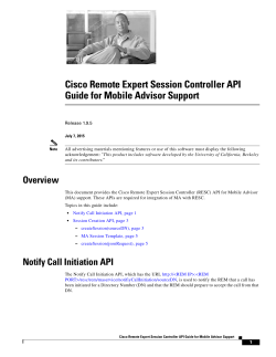 Cisco Remote Expert Session Controller 1.9.5 API Guide