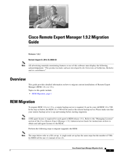 Cisco Remote Expert Manager 1.9.2 Migration Guide