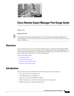Cisco Remote Expert Manager 1.9.5 Port Usage Guide