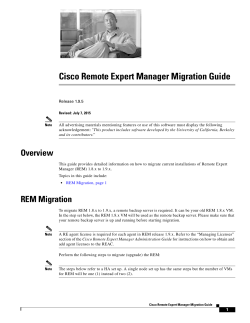 Cisco Remote Expert Manager 1.9.5 Migration Guide