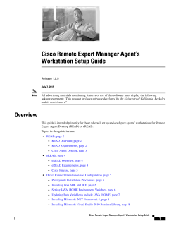 Cisco Remote Expert Manager 1.9.5 Agent's Workstation Setup Guide