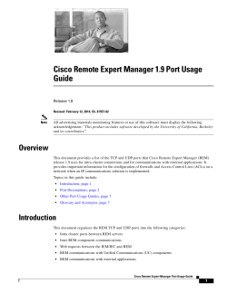 Cisco Remote Expert Manager 1.9 Port Usage Guide