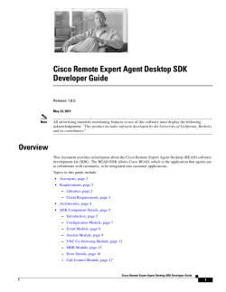 Cisco Remote Expert Agent Desktop 1.9.5 SDK Developer Guide