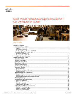 Cisco Virtual Network Management Center CLI Configuration Guide, Release 2.1