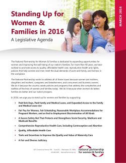 Standing Up for Women & Families in 2016