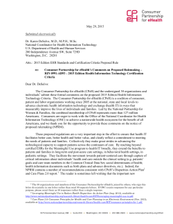 CPeH Comments on 2015 Edition Health IT Criteria