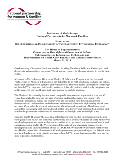 Testimony of Mark Savage, House Oversight Commitee (March 2016)