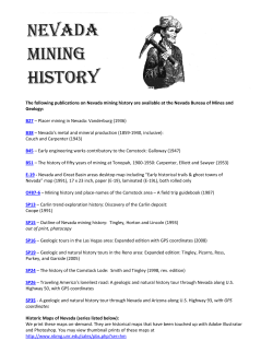 Nevada mining history publications