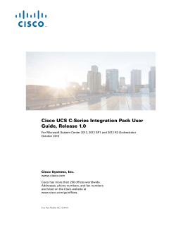Cisco IMC Integration Pack User Guide, Release 1.0 for Microsoft System Center 2012, 2012 SP1 and 2012 R2 - Orchestrator