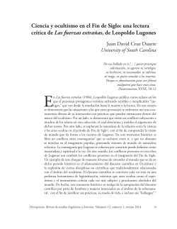 Ciencias y ocultismo en el Fin de Siglo: una lectura cr&iacute;tica de Las fuerzas extra&ntilde;as, de Leopoldo Lugones