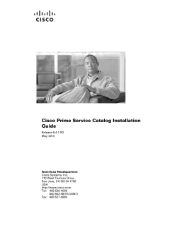 Cisco Prime Service Catalog 9.4.1 R2 Installation Guide