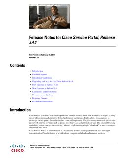 Cisco Service Portal 9.4.1 Release Notes