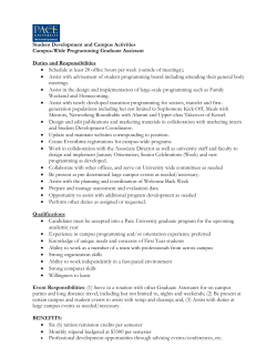 Job Description for Campus-Wide Programming