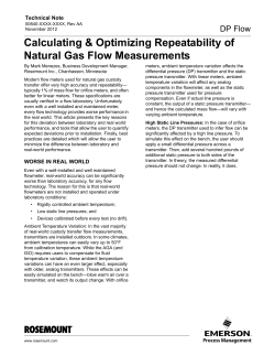 Technical Note: Calculating & Optimizing Repeatability of Natural Gas Flow Measurements