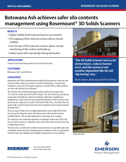 Proven Result: Botswana Ash achieves safer silo contents management using Rosemount&reg; 3D Solids Scanners
