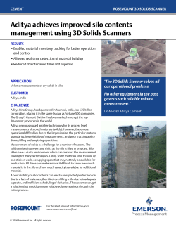 Proven Result: Aditya achieves improved silo contents management using 3D Solids Scanners
